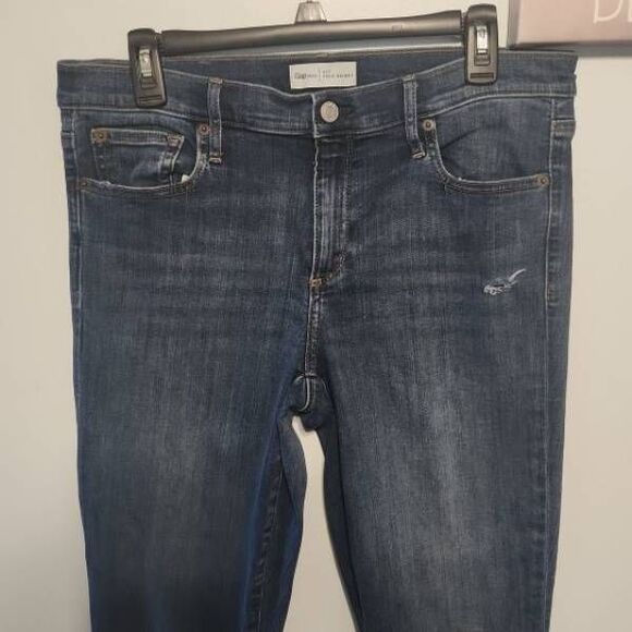 GAP size 32T 32 Tall True Skinny Jeans Distressed - Picture 2 of 6